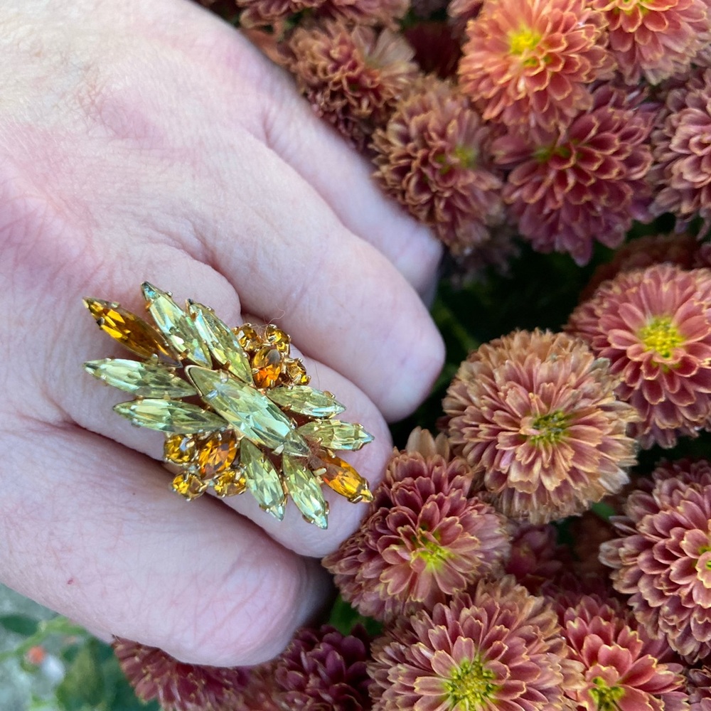 Vintage Napier Adjustable Ring Rhinestones